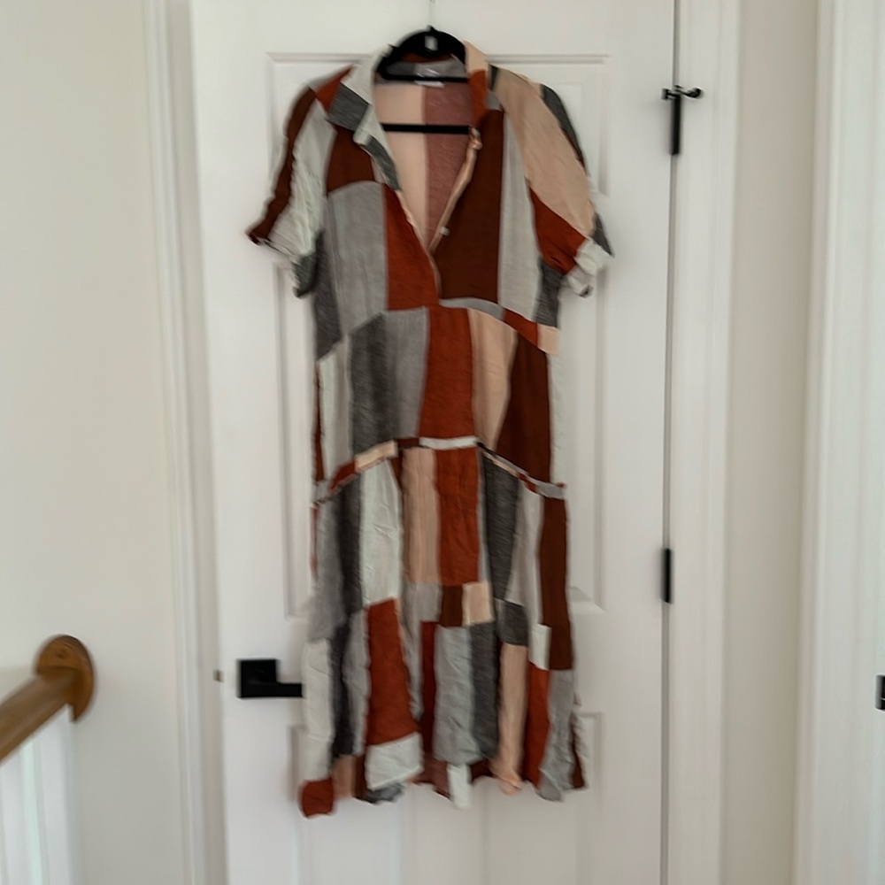 LuLaRoe rayon geometric dress size L
